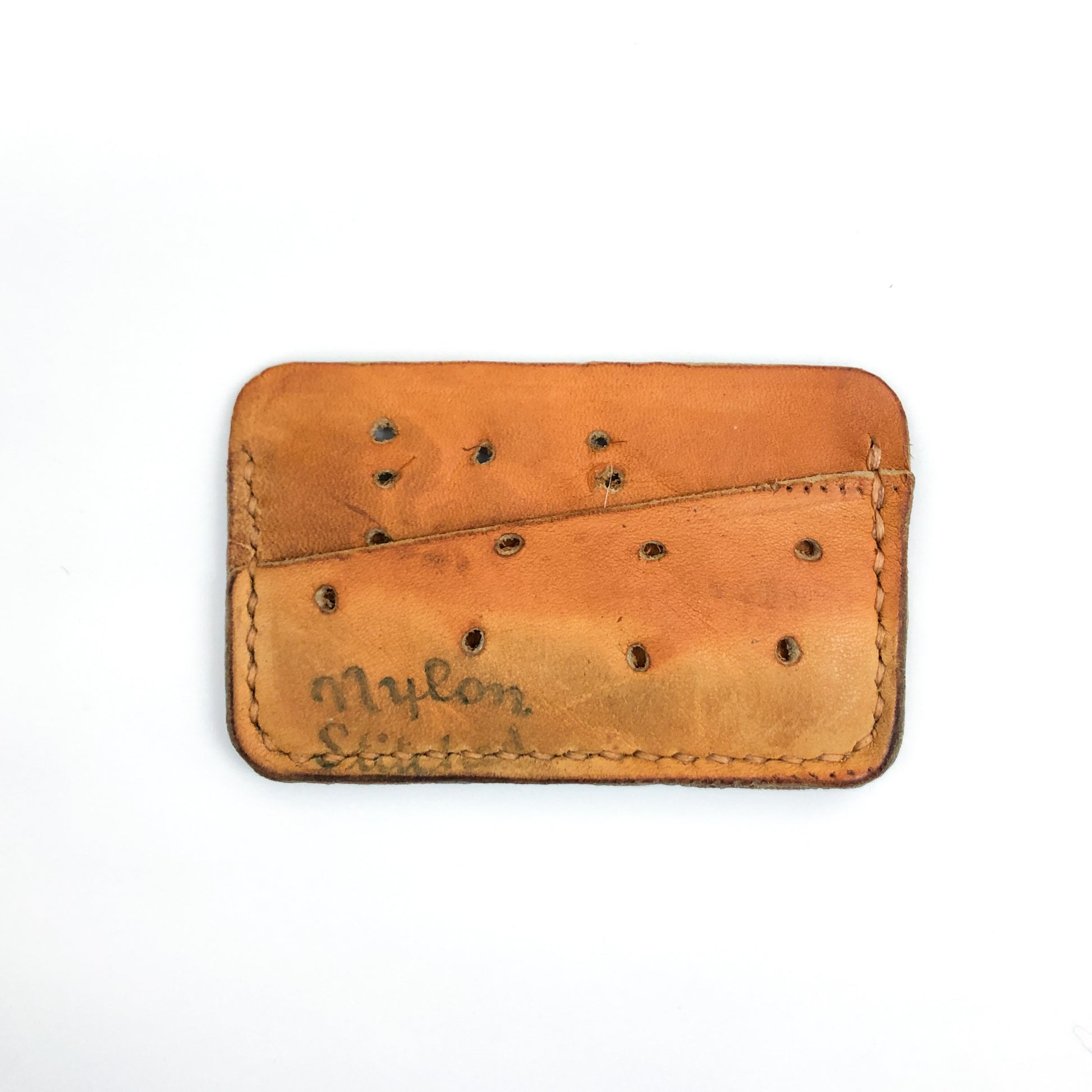 Repurposed Baseball Glove Double Card Holder Wallet Cooper Made In Canada