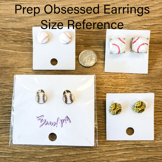 Prep Obsessed Petite Pave Basketball Stud Earrings