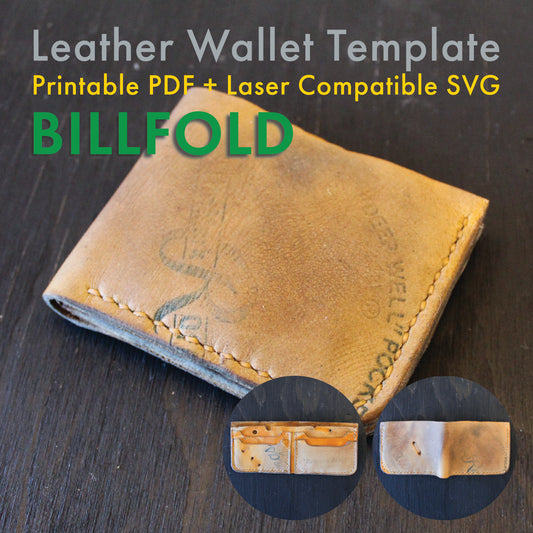 DIY billfold leather wallet template