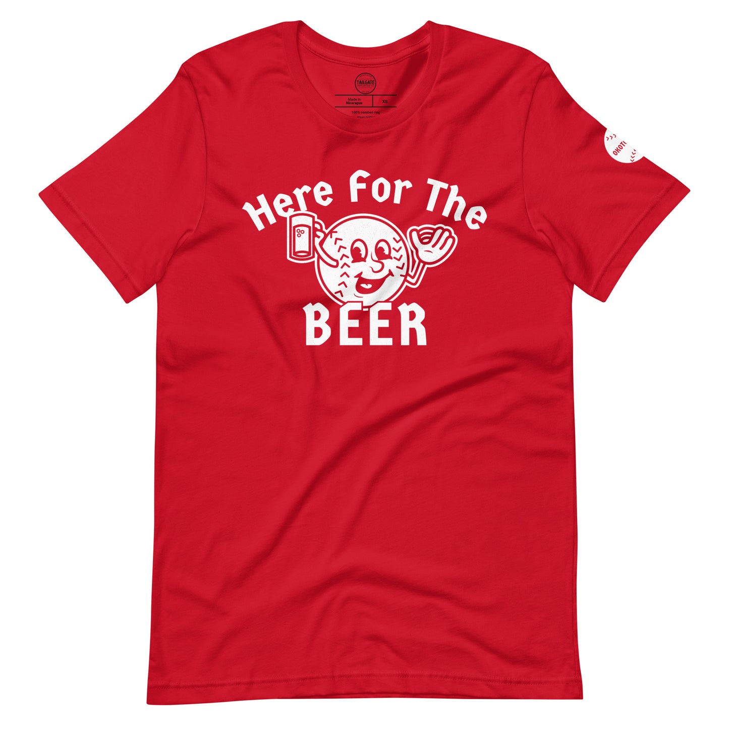 **ONLINE EXCLUSIVE** TMCo Here For The Beer Okotoks Baseball Unisex T-shirt