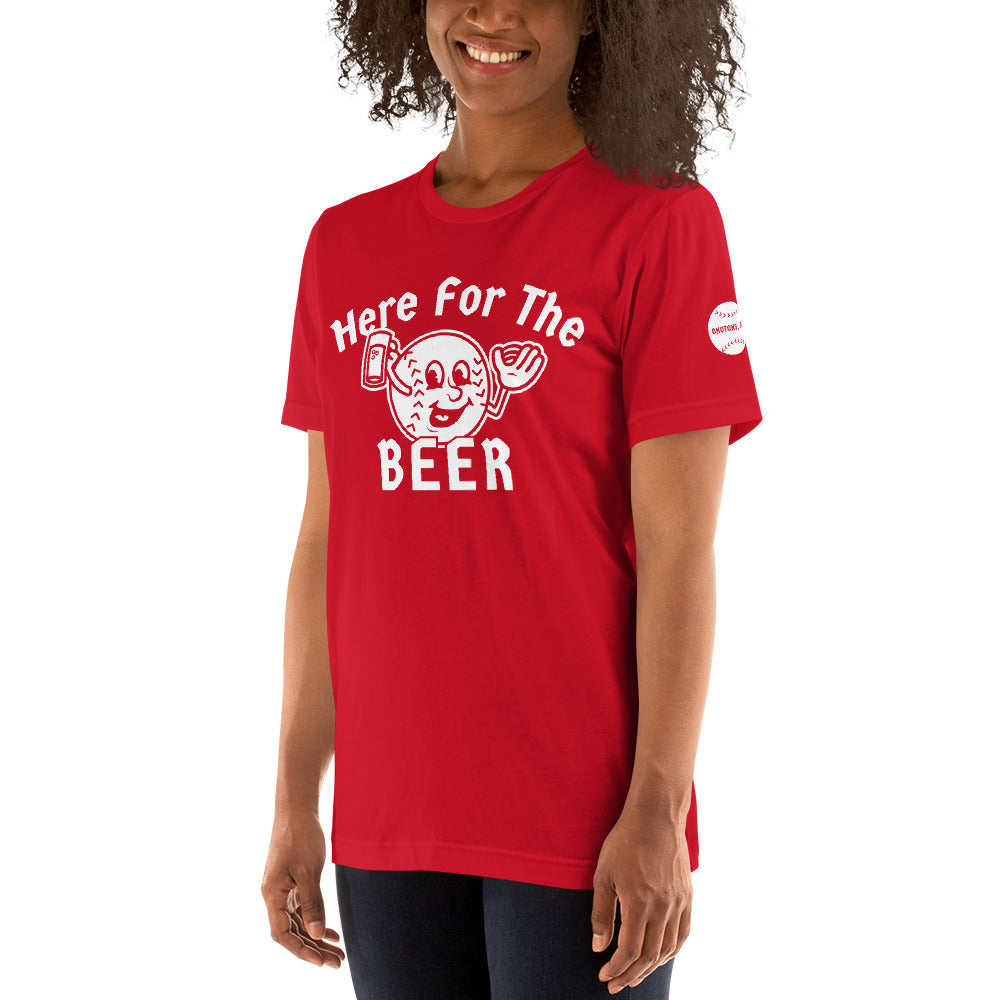 **ONLINE EXCLUSIVE** TMCo Here For The Beer Okotoks Baseball Unisex T-shirt