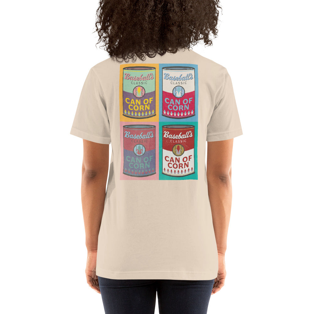 Can of Corn Pop Art Unisex T-shirt pop art andy warhol mlb outfield tee shirt