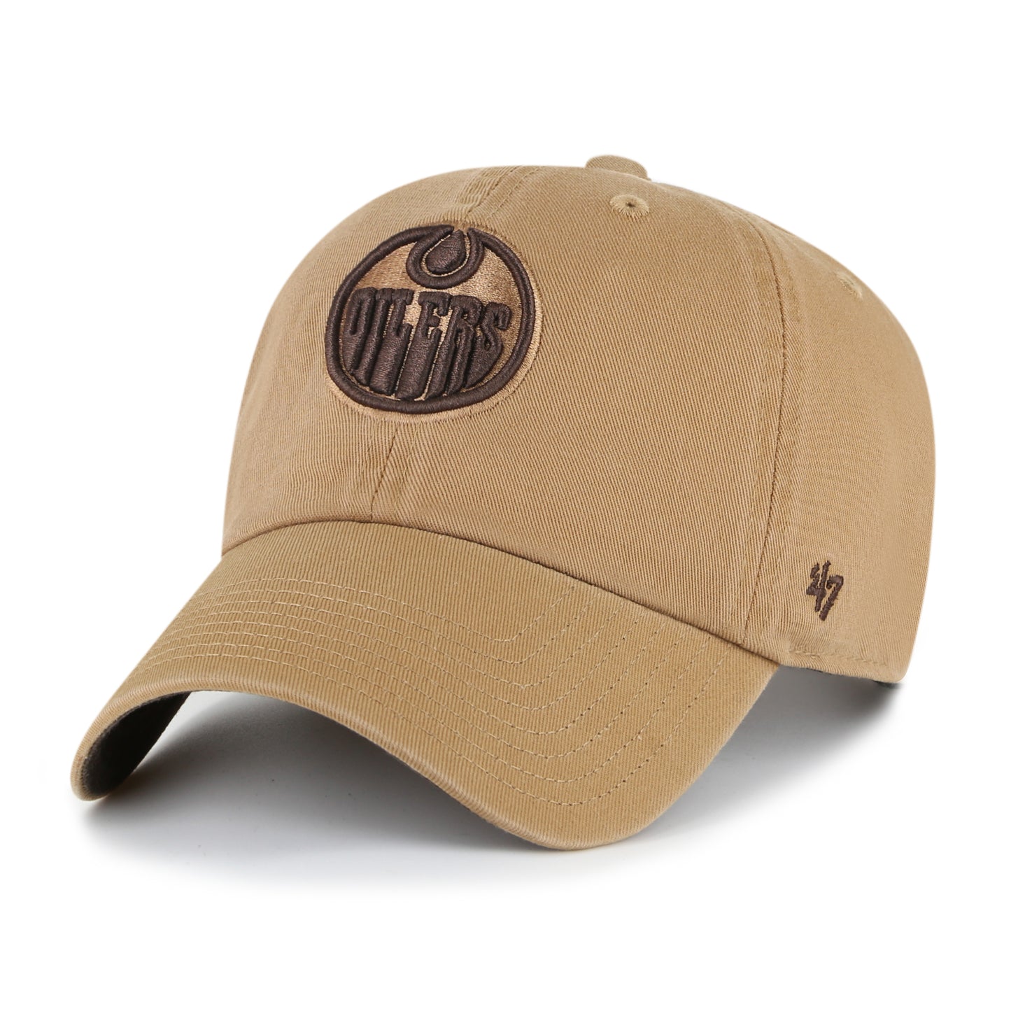 47 Clean Up Safari Dune Chocolate Edmonton Oilers Hat