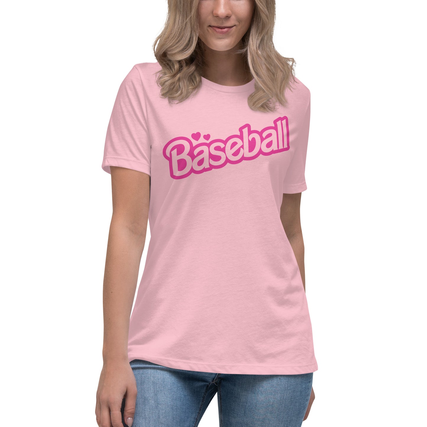 Pink Baseball Barbie Women's Relaxed T-Shirt mlb girls