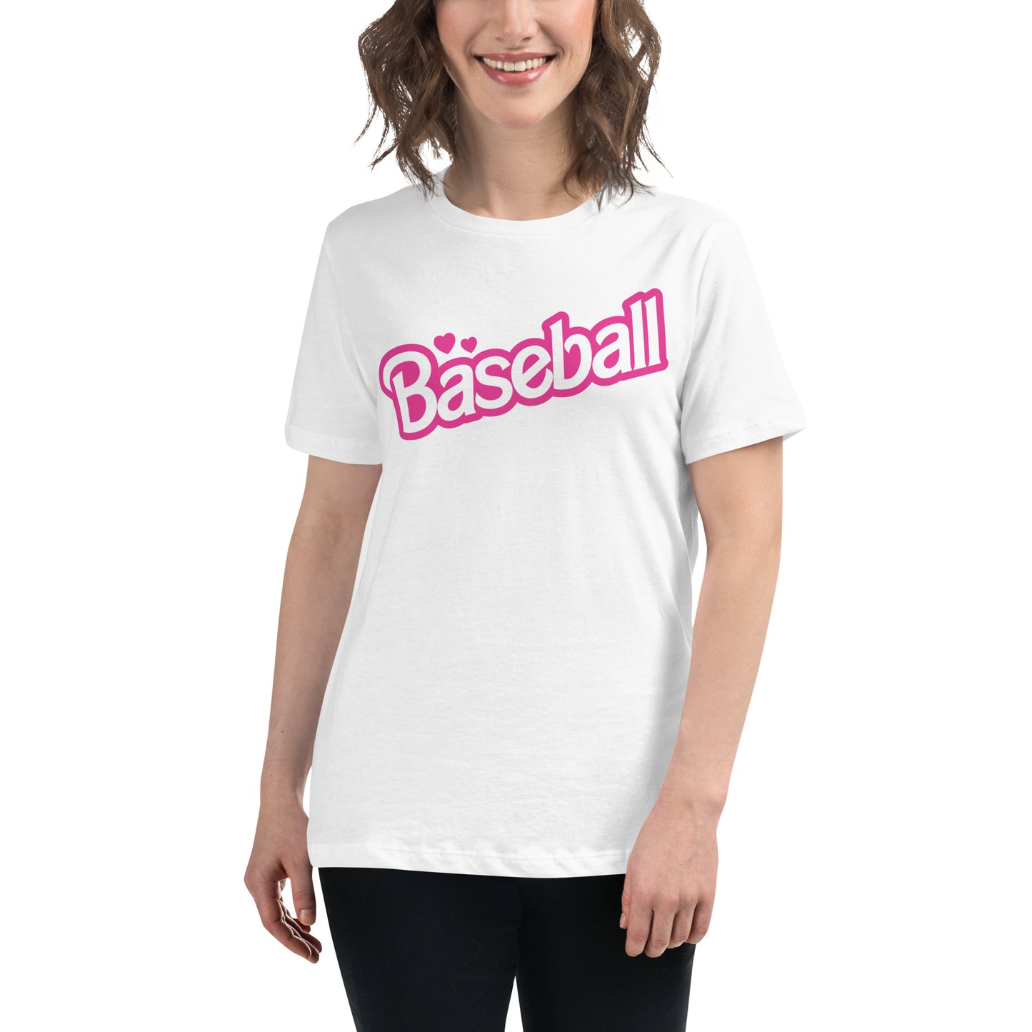 Pink Baseball Barbie Women's Relaxed T-Shirt mlb girls