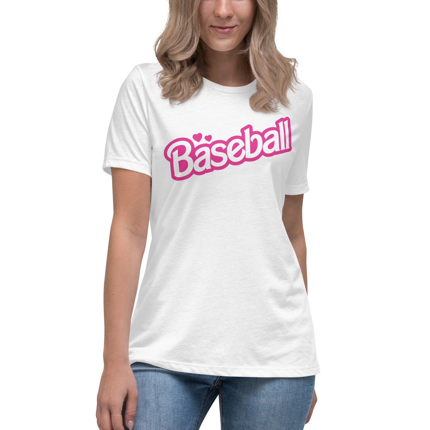 Pink Baseball Barbie Women's Relaxed T-Shirt mlb girls