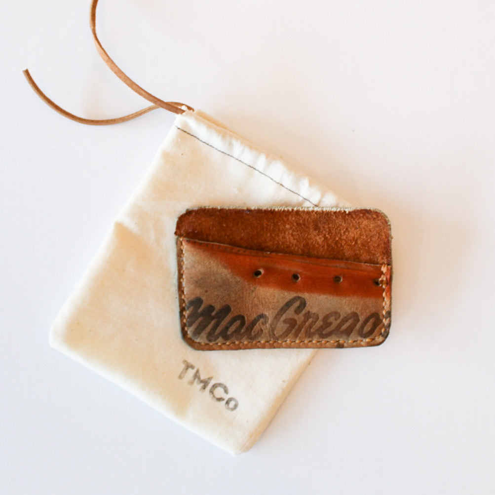 Repurposed Baseball Glove Single Card Holder Wallet custom handcrafted