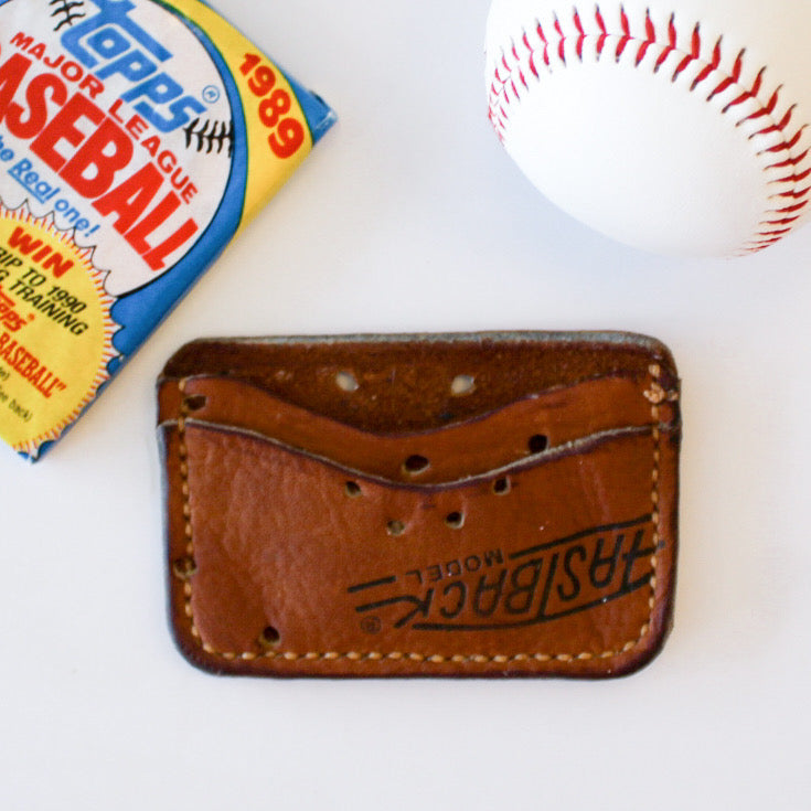 custom handcrafted Repurposed Baseball Glove Double Card Holder Wallet mlb