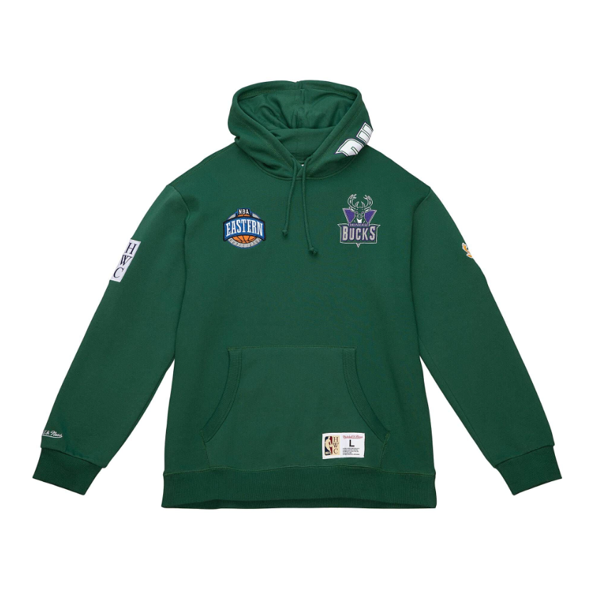 Mitchell and Ness City Collection NBA HWC Milwaukee Bucks Heavyweight Hoodie