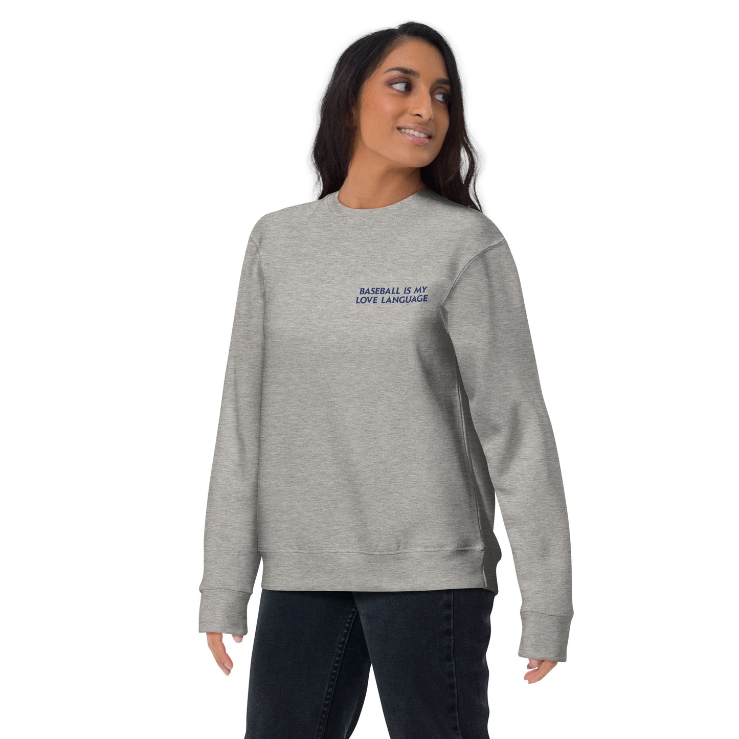 Baseball Is My Love Language Grey Unisex Sweatshirt mlb toronto blue jays women