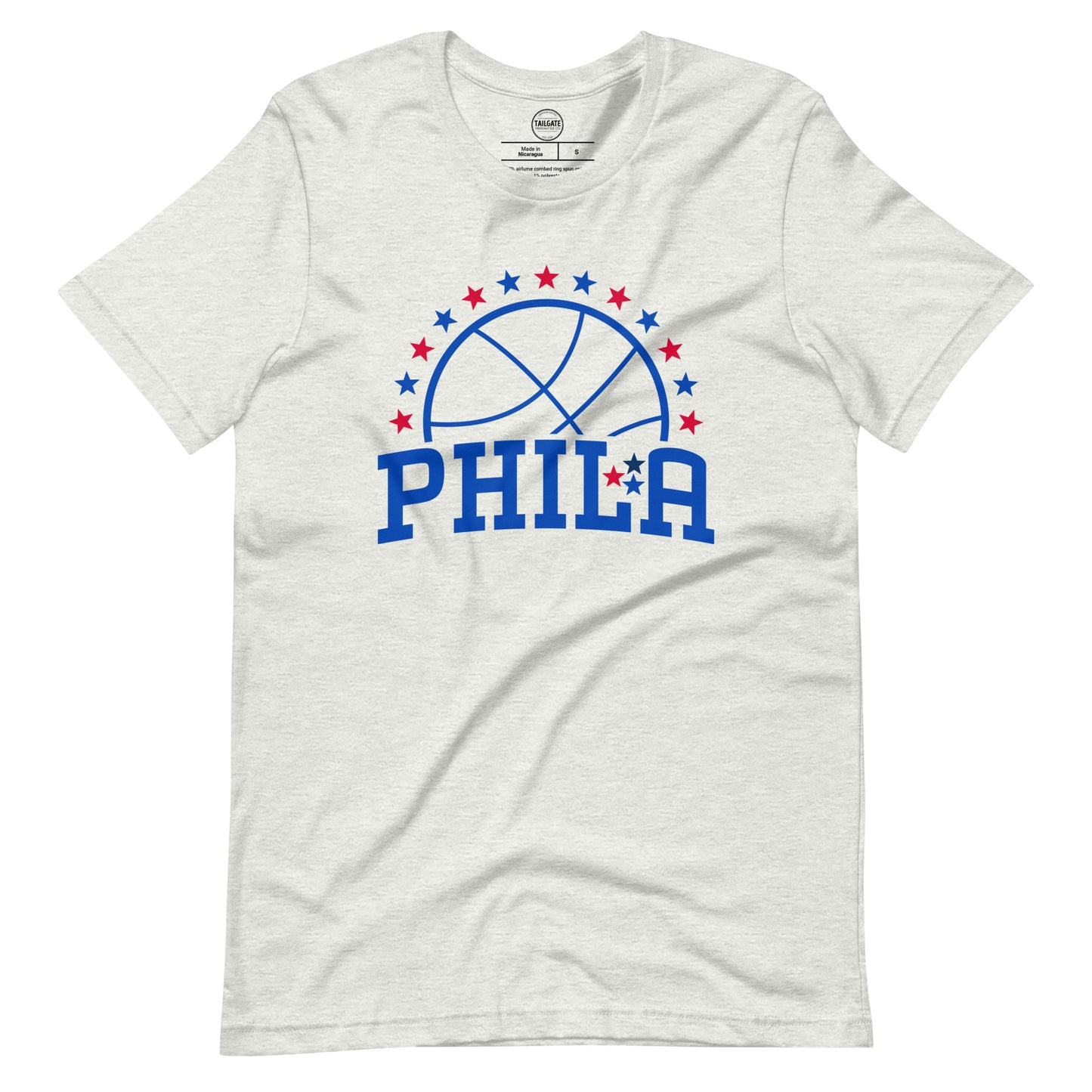 **ONLINE EXCLUSIVE** TMCo Philadelphia Basketball Stars HWC Unisex Ash/White T-shirt