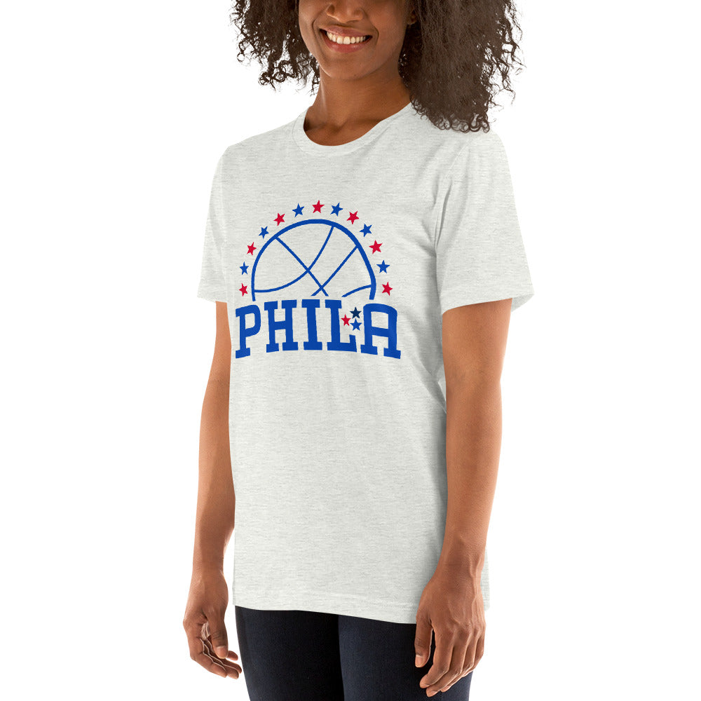 **ONLINE EXCLUSIVE** TMCo Philadelphia Basketball Stars HWC Unisex Ash/White T-shirt