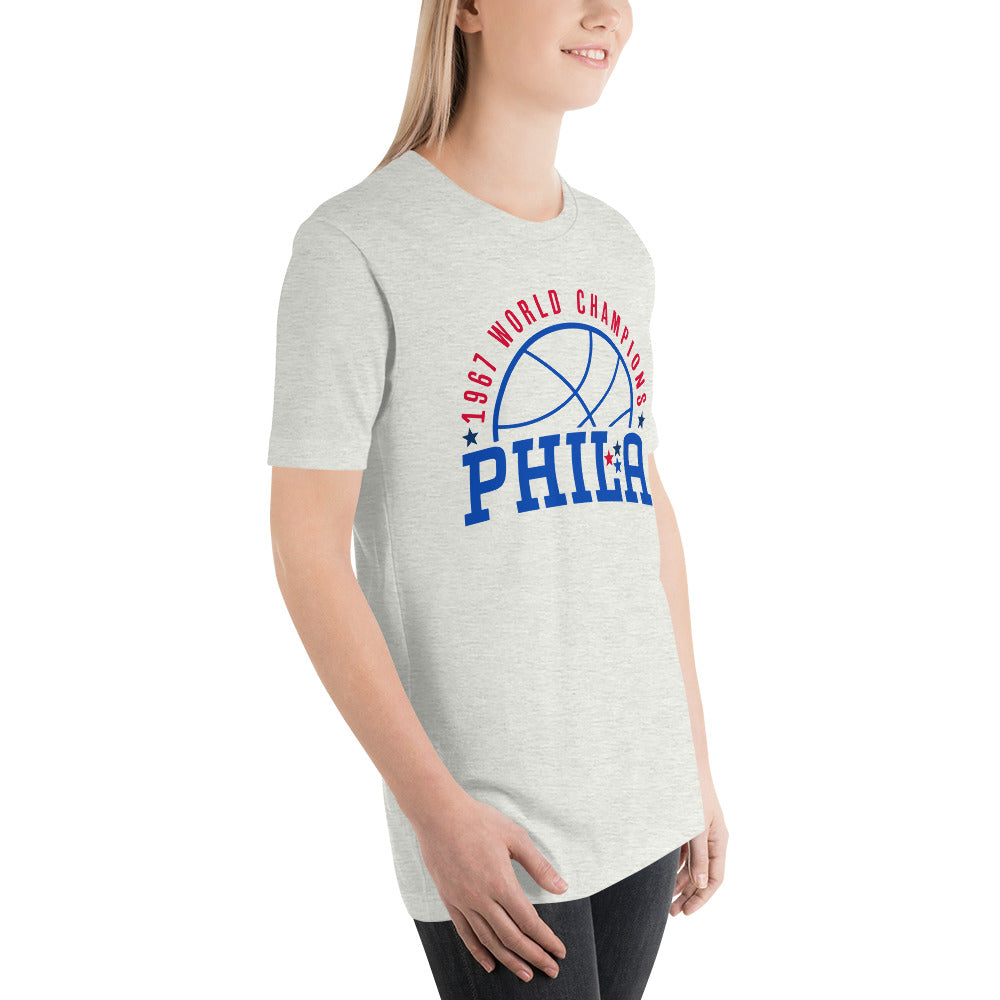 **ONLINE EXCLUSIVE** TMCo Philadelphia Basketball Champions HWC Unisex Ash/White T-shirt