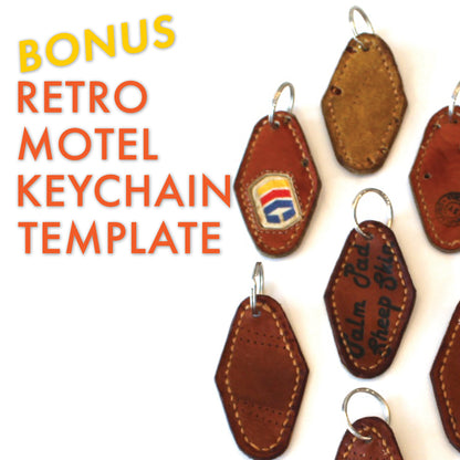 Leather Wallet PDF Template: Bifold + Cardholder. bonus retro motel keychain template sample