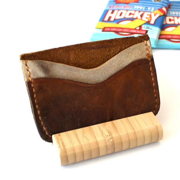 Repurposed Hockey Glove goalie Blocker Pad Double Card Holder Wallet