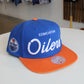 Mitchell and Ness Vintage Script NHL Edmonton Oilers Snapback hockey hat