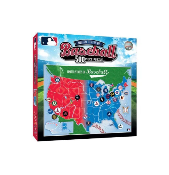 MasterPieces MLB League Map 500 Piece Puzzle baseball kid