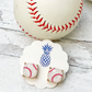 Prep Obsessed Printed Baseball Stud Earrings