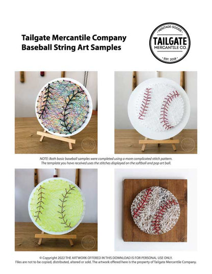 TMCo Digital Download - Baseball / Softball String Art Template