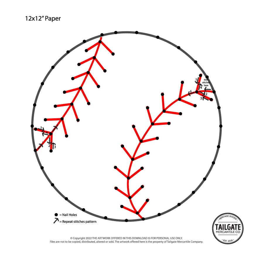 TMCo Digital Download - Baseball / Softball String Art Template