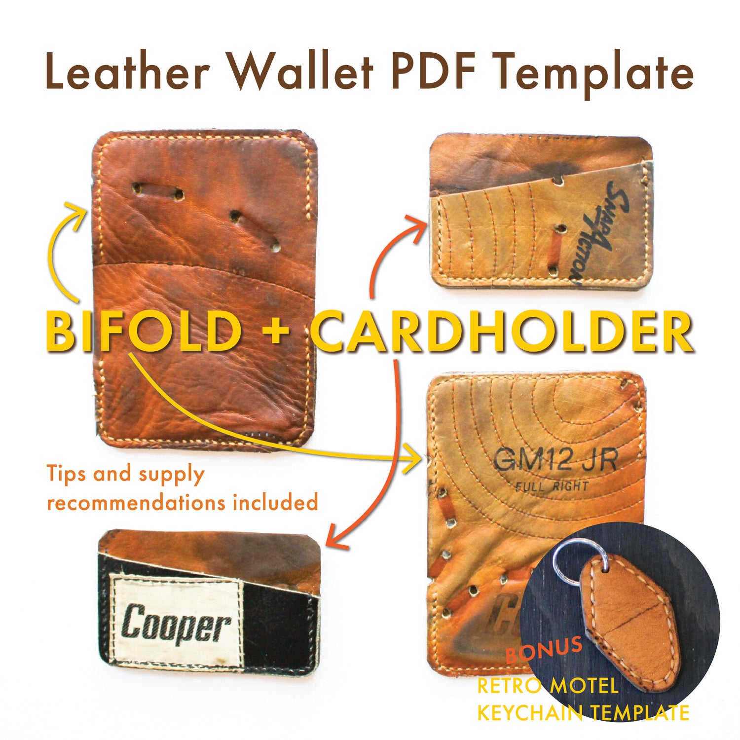 Leather Wallet PDF Template: Bifold + Cardholder