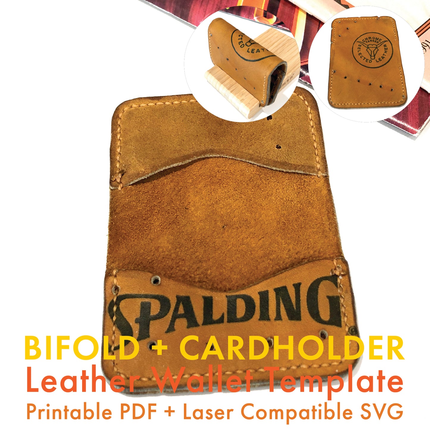 Leather Wallet PDF SVG Template Pattern: Bifold + Cardholder
bifold sample