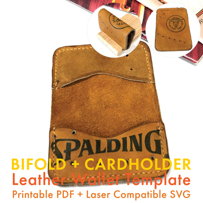 Leather Wallet PDF SVG Template Pattern: Bifold + Cardholder
bifold sample