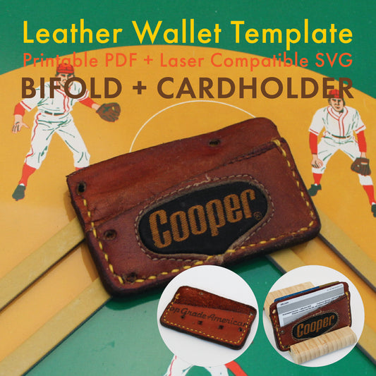 Leather Wallet PDF SVG Template Pattern: Bifold + Cardholder 
cardholder sample
