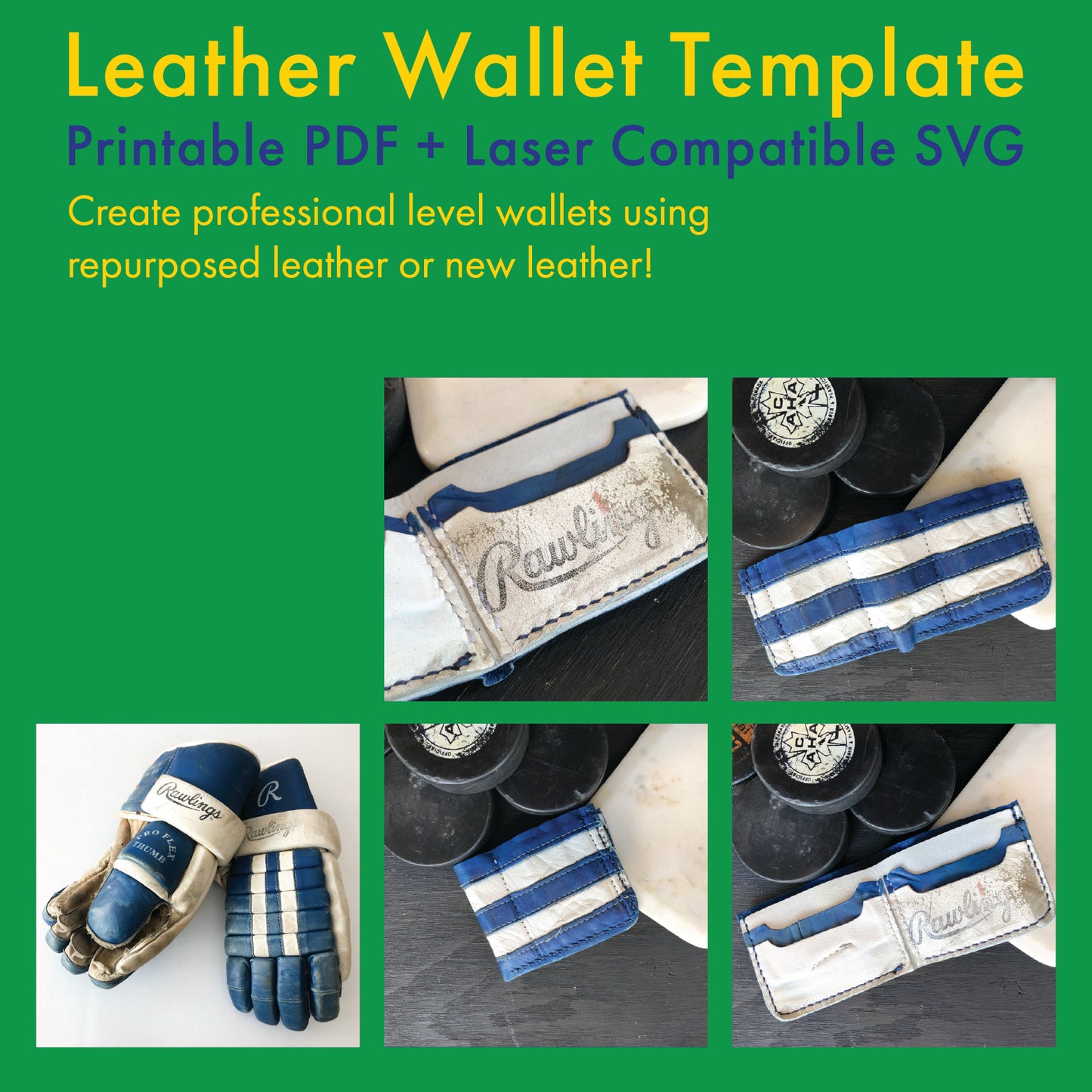 DIY billfold leather wallet template