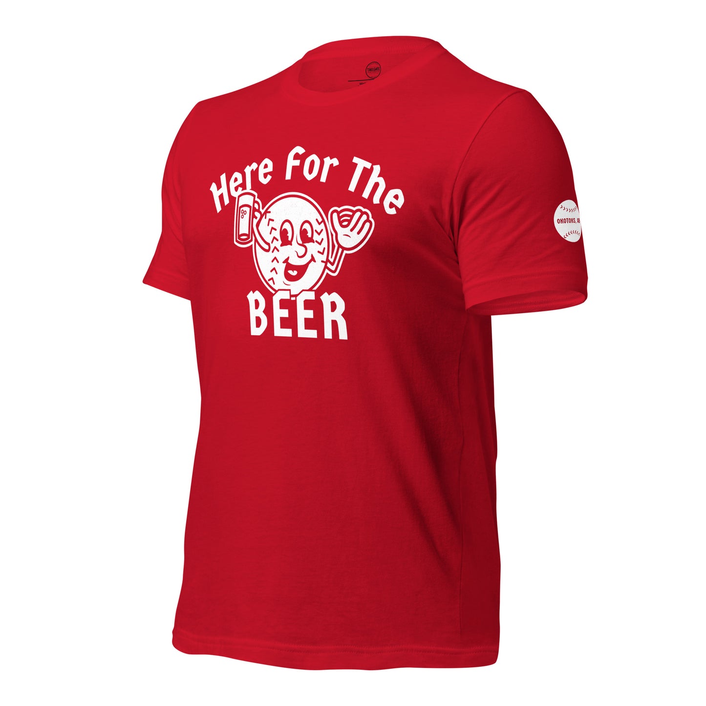 **ONLINE EXCLUSIVE** TMCo Here For The Beer Okotoks Baseball Unisex T-shirt