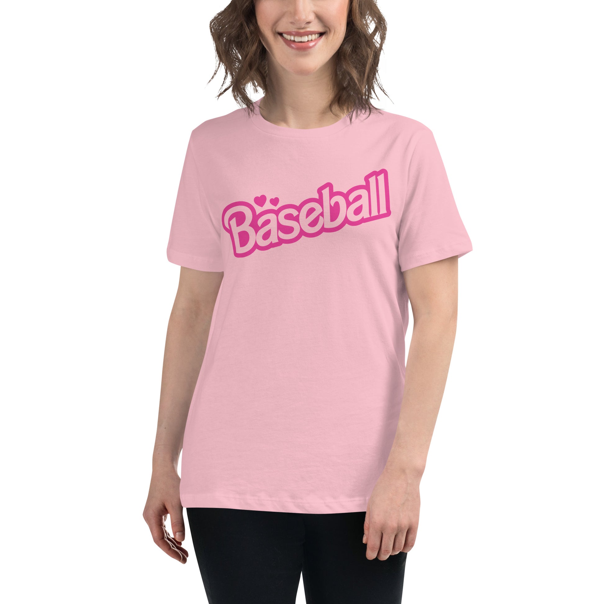 Pink Baseball Barbie Women's Relaxed T-Shirt mlb girls