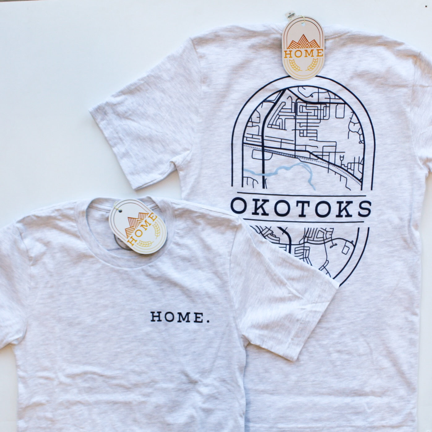 Exclusive t-shirt map of okotoks Alberta unisex tee shirt