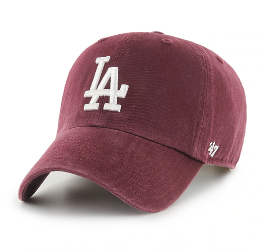 47 Clean Up LA Dodgers Dark Maroon Hat