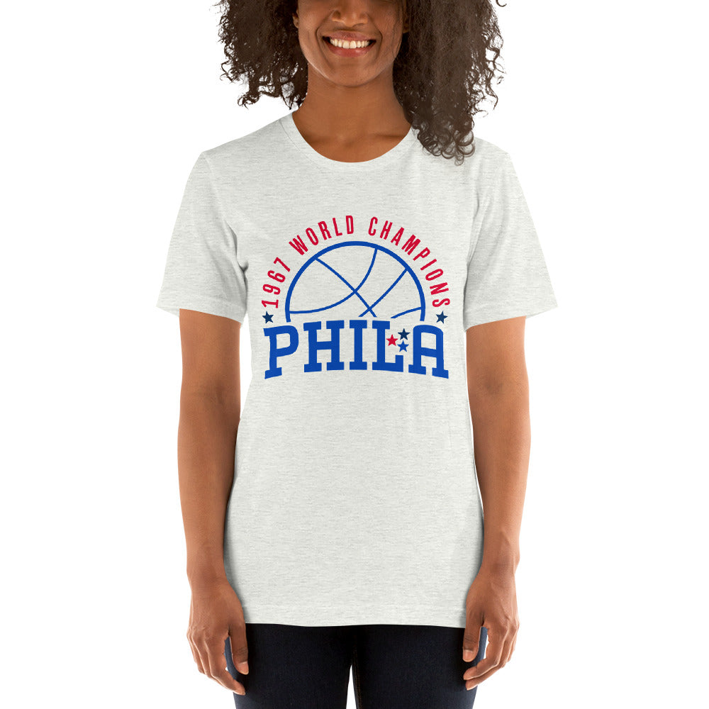 **ONLINE EXCLUSIVE** TMCo Philadelphia Basketball Champions HWC Unisex Ash/White T-shirt