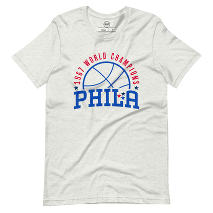 **ONLINE EXCLUSIVE** TMCo Philadelphia Basketball Champions HWC Unisex Ash/White T-shirt